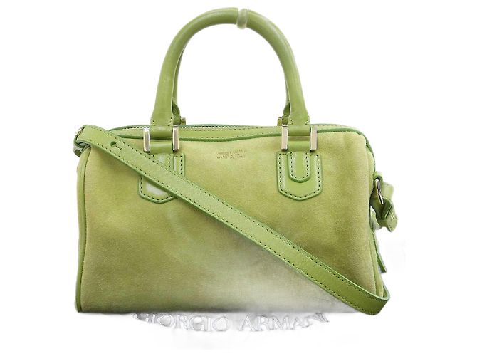 Autre Marque Sac 2WAY en daim Giorgio Armani vert
