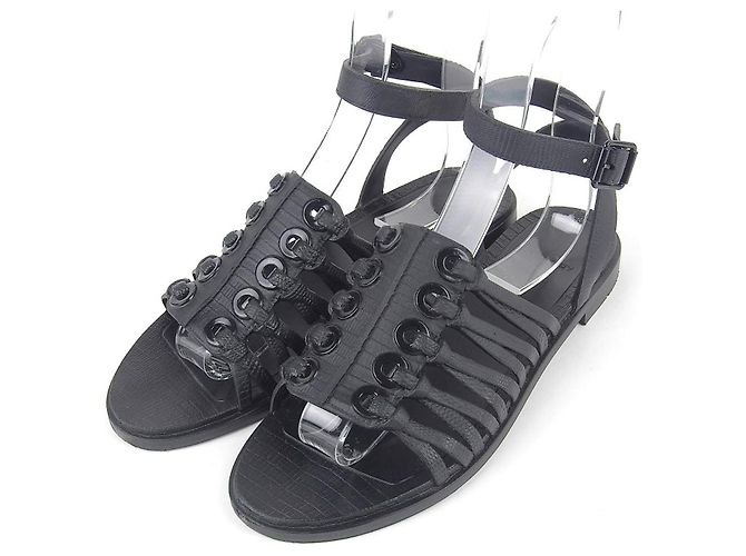 Givenchy Gladiator Sandals Rubber Black 37