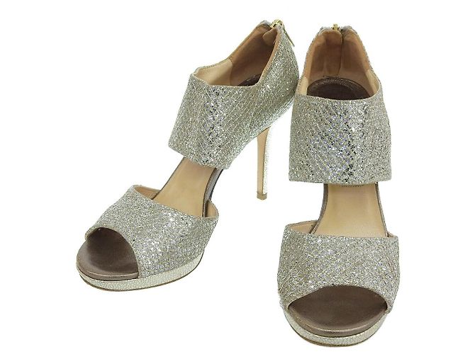 Jimmy Choo Glitzer High Heel Pumps Silber Golden