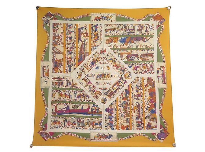Hermès HERMES SCARF IN HONOR OF GUILLAUME DUBIGEON 90 SILK ORANGE SCARF