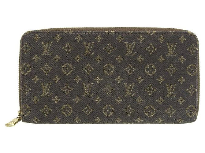Cartera Zippy Mini Lin Monograma Louis Vuitton Castaño