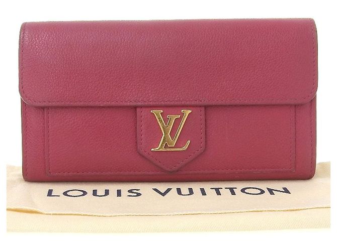 Portefeuille long en cuir Lockme Louis Vuitton rose