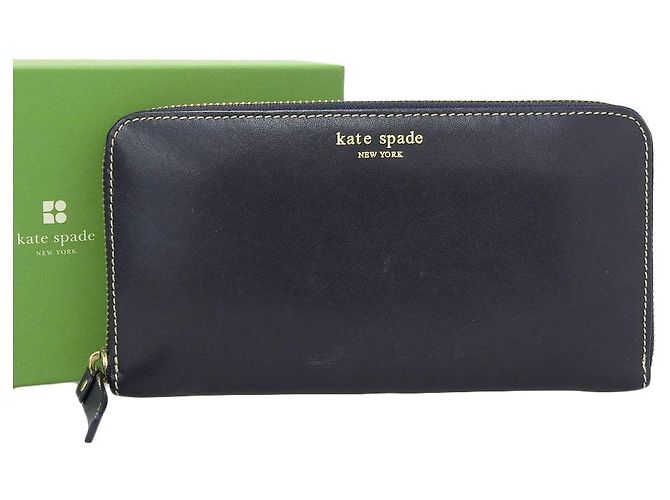 Portafoglio in pelle con zip Kate Spade blu navy