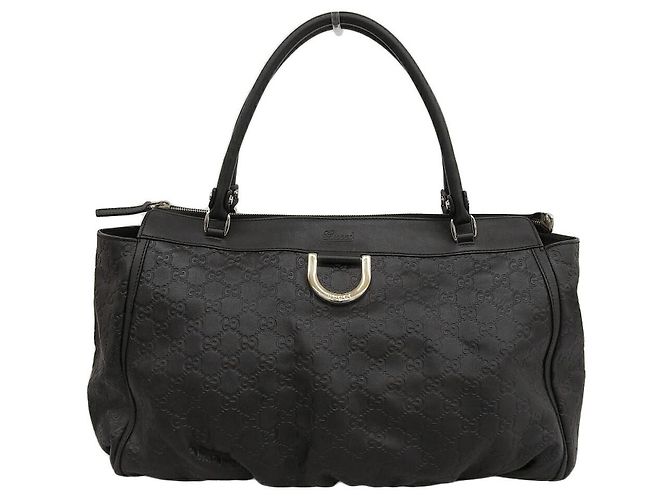 Gucci Leder Boston Handtasche Schwarz