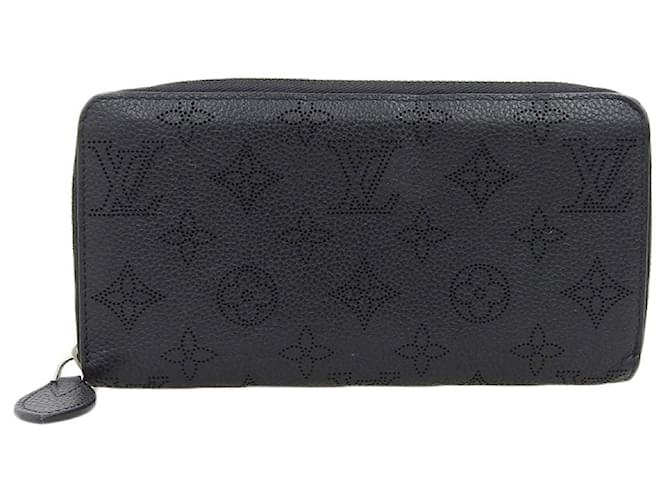 Louis Vuitton Mahina Zippy Wallet M61867 Black Leather Cloth  ref.2354100