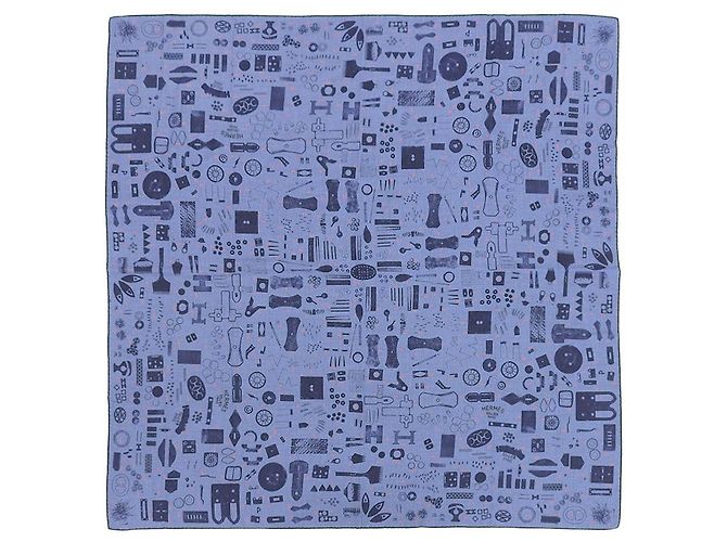 Hermès Sciarpa in cashmere e seta Hermes blu 