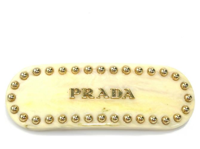 Barette de resina bege Prada