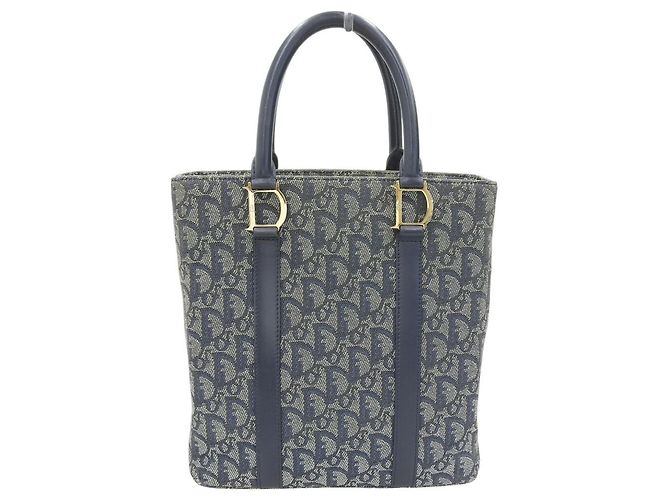 Handtasche mit Trotter-Muster von Christian Dior Marineblau