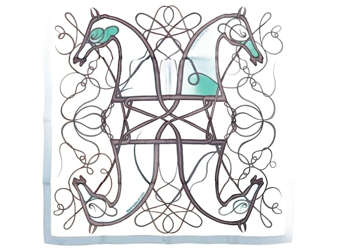 Hermès Carré 90 "Coup De Fouet" Silk Scarf Beige  ref.2354951