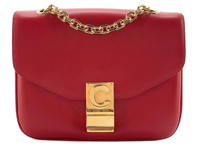 Céline CELINE - Bolsa de ombro C Bag Celine em couro liso vermelho