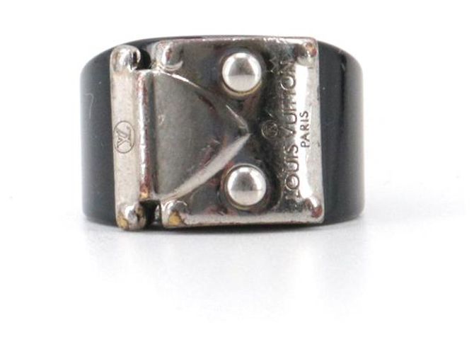 LOUIS VUITTON - Anello Lock Me Louis Vuitton in plastica nera (M) Nero