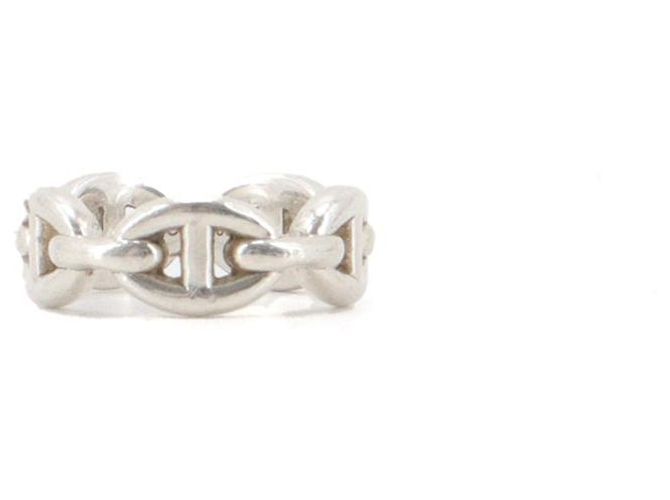 HERMÈS - Hermès Anchor Chain Ring in silver (size 50) Silvery 