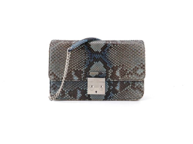 DIOR - Miss Dior Schultertasche aus blau-grauem Python