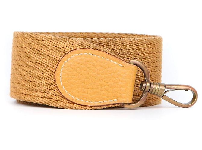 HERMÈS - Brown canvas shoulder strap