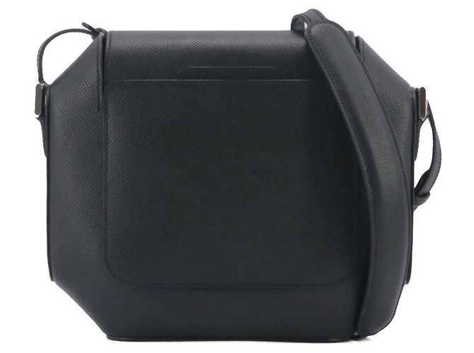 HERMÈS - Borsa a spalla Hermès Octogone in pelle epsom nera Nero