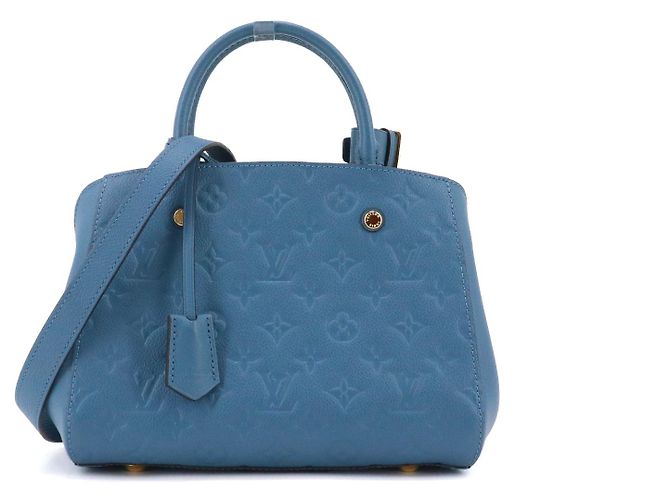 LOUIS VUITTON - Borsa Louis Vuitton Montaigne PM in pelle empreinte blu