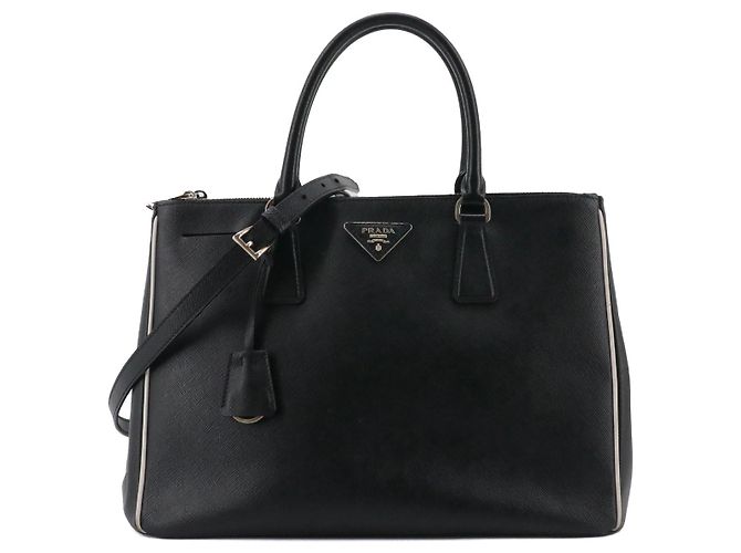 PRADA - Bolsa Galleria Prada em couro texturizado preto