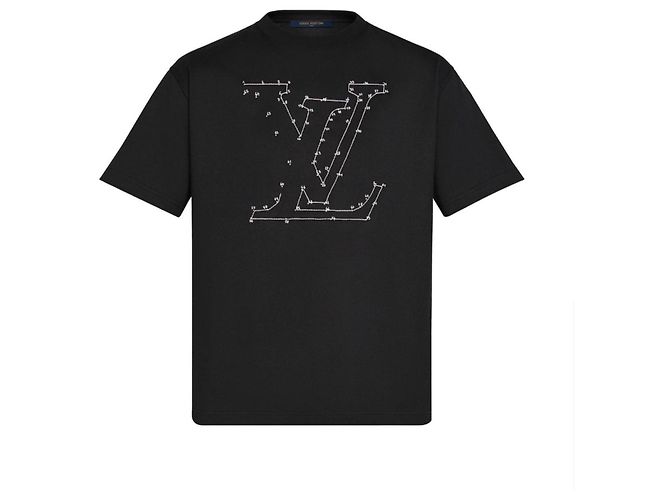 LOUIS VUITTON - Camiseta LV Louis Vuitton de algodón negro (M)