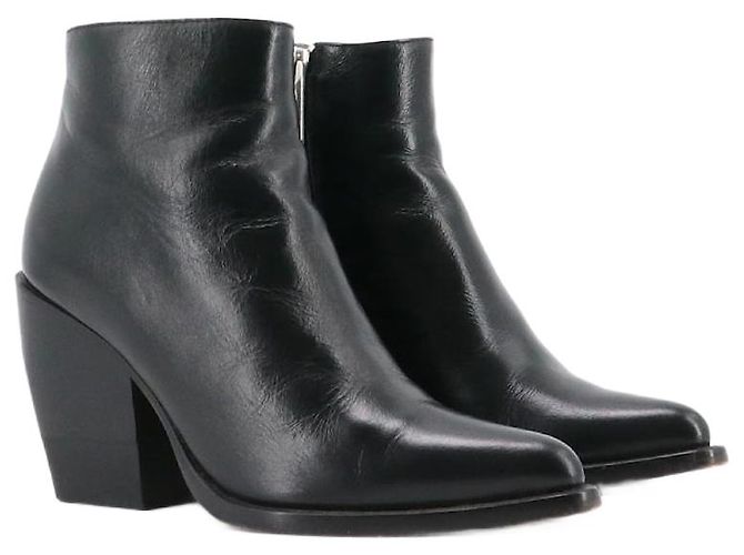 CHLOÉ - Chloé Rylee ankle boots in black leather (Size 37.5)