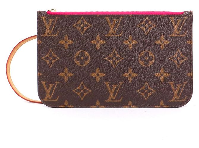 LOUIS VUITTON - Pochete Neverfull Louis Vuitton em lona monogramada