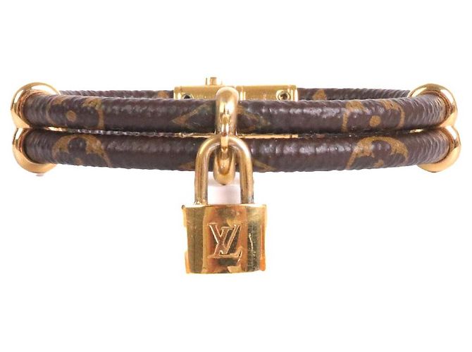 LOUIS VUITTON - Bracciale Keep it Twice in tela monogrammata Louis Vuitton Marrone