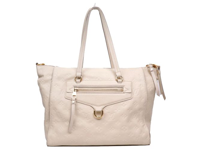 LOUIS VUITTON - Bolsa Lumineuse Louis Vuitton em couro empreinte bege