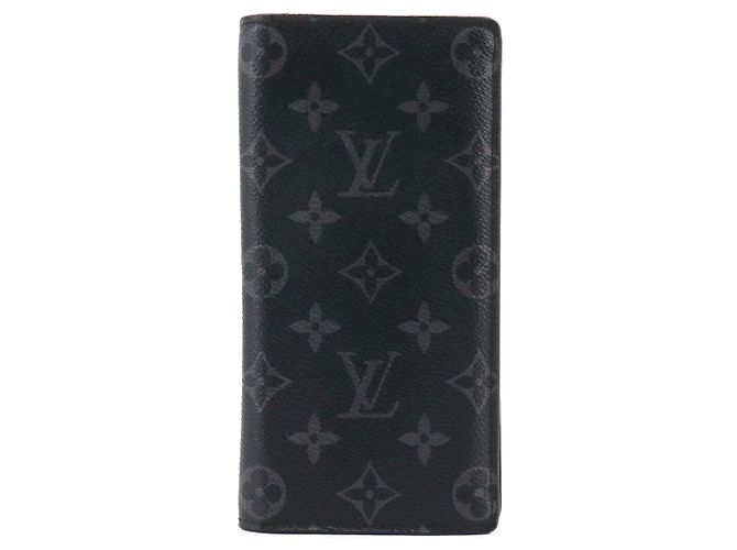 LOUIS VUITTON - Louis Vuitton Brazza Geldbörse aus Eclipse Monogramm-Canvas Schwarz