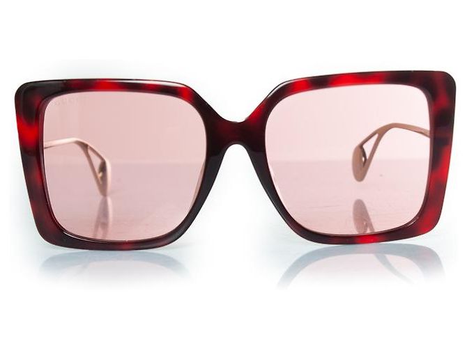Gucci, pink oversized Havana sunglasses Golden