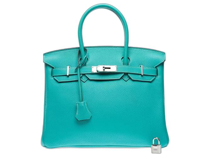 Hermès HERMES Birkin 30 Bag in Blue Leather - 102533  ref.2051153