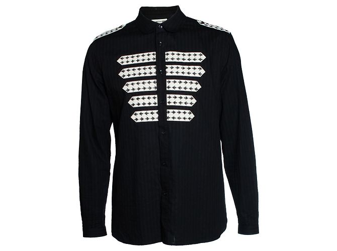 Camicia da ufficiale a righe Saint Laurent 2019 Nero