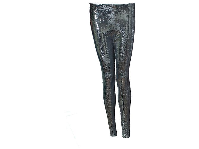 Isabel Marant, glitzernde metallische Leggings Silber