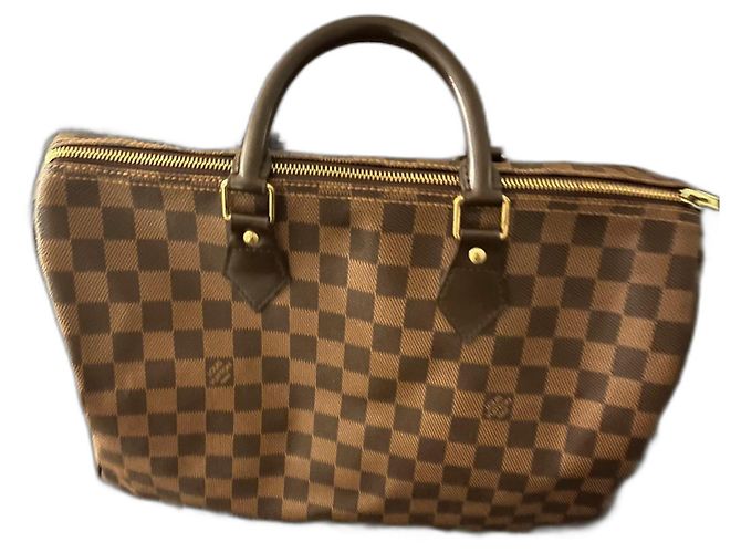 Bolso de mano Louis Vuitton Speedy 35 de piel marrón Castaño