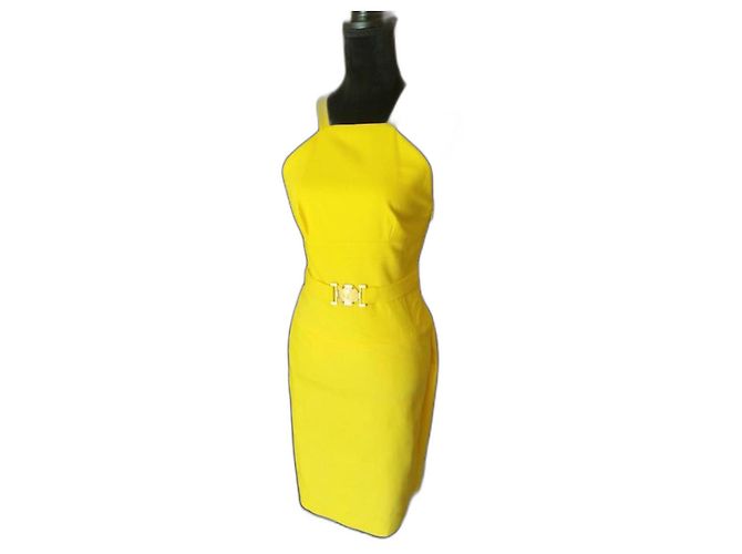 Gianni Versace Vestido bodycon amarillo Versace 42 IT