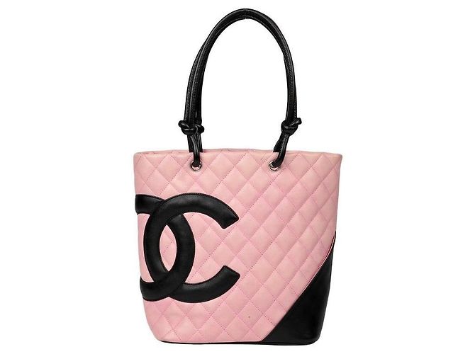 Chanel Medium Ligne Cambon Eimer Tasche Schwarz Pink