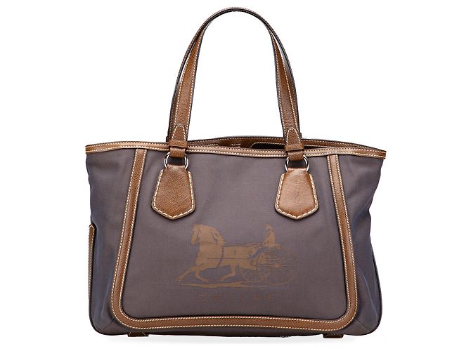 Céline Celine Braune Canvas Tragetasche