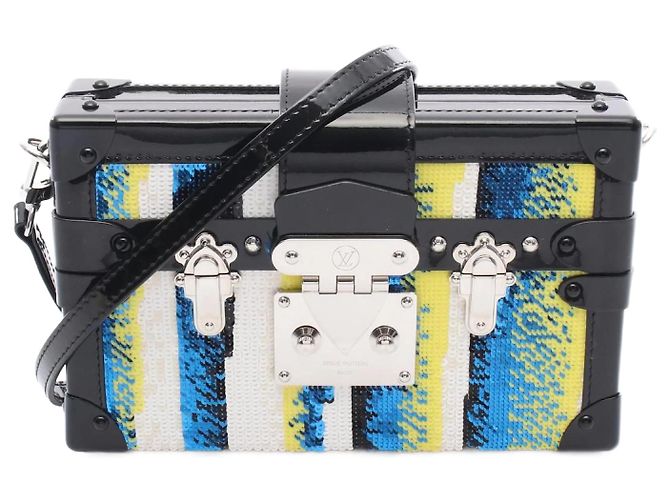 Louis Vuitton Petite Malle Shoulder Bag Black Blue Multiple colors