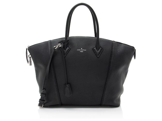 Bolsa Soft Lockit MM em Taurillon Louis Vuitton Preto