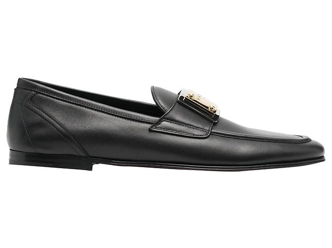 Mocassini in pelle con logo Dolce & Gabbana