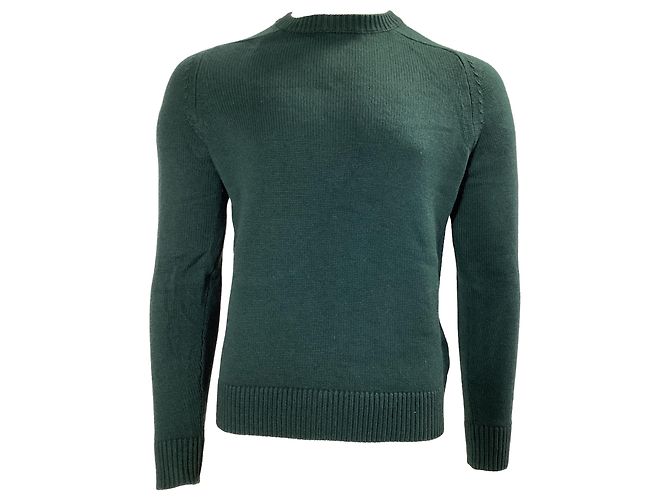 Apc A.P.C. Rundhals-Pullover aus grüner Wolle 