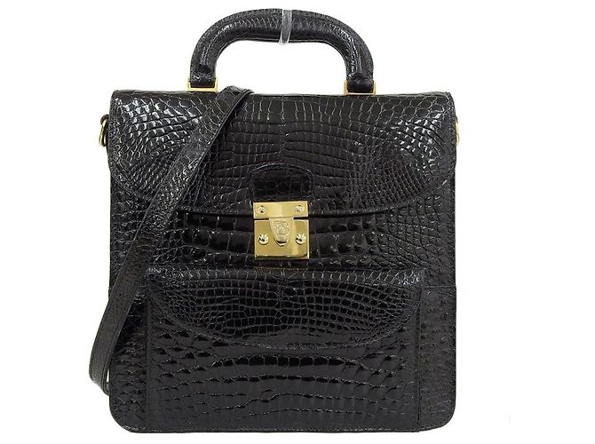 Autre Marque BARTOLOMEI ROMA Bolso 2WAY Cocodrilo Negro