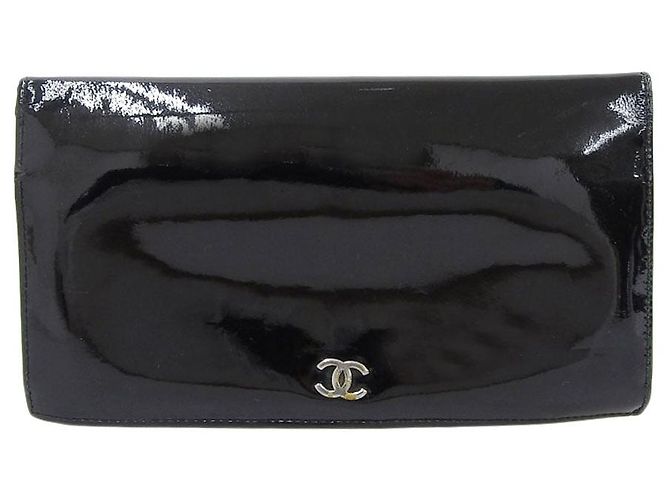 Cartera larga bifold negra Chanel Negro