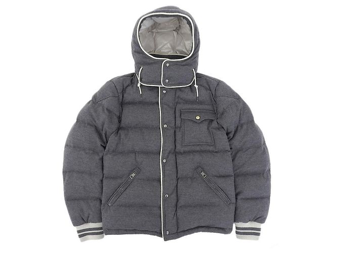 Moncler BRESLE Wool Down Jacket Brown Yellow