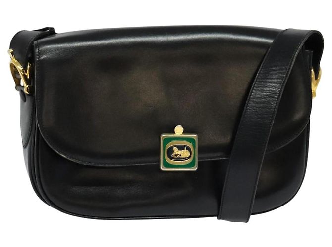 Céline Borsa a Spalla CELINE in Pelle Nera Oro Auth BA3711 Nero D'oro