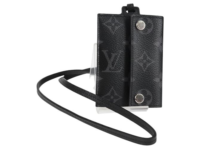 LOUIS VUITTON Monogram Eclipse Porte Cartes Sur Sangle M83155 LV Auth 128825M Monogramme