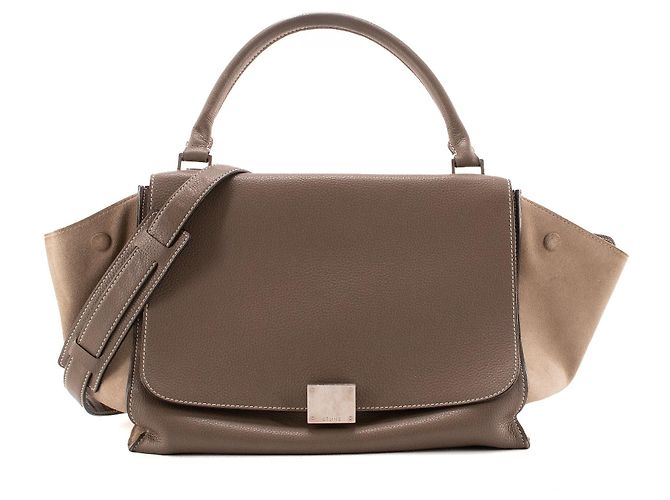 Céline CELINE - Bolsa Trapeze Celine em couro texturizado cinza