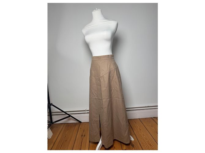Vintage Givenchy Wool Skirt M Brown
