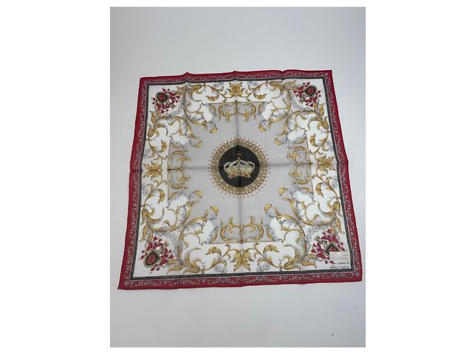 Sciarpa Vintage Gucci Rossa Oro Grigia Rosso