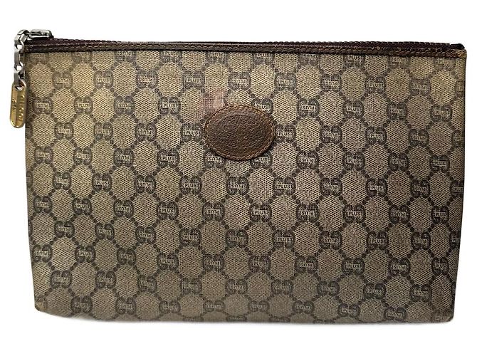 Ophidia Vintage Gucci Plus Leder Clutch braun grau