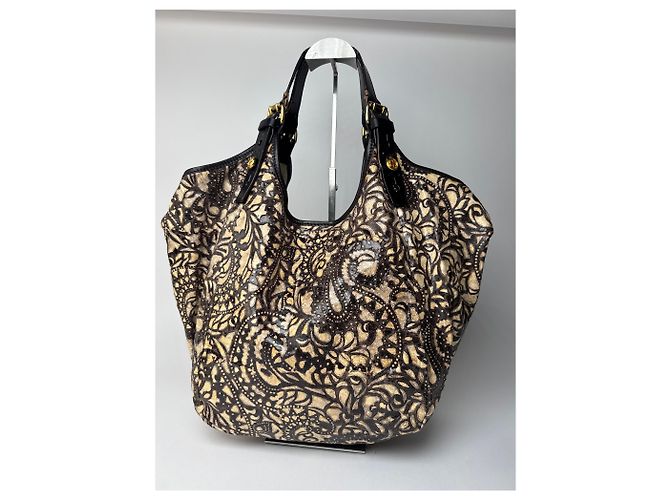 Sac à main vintage Givenchy noir et marron
