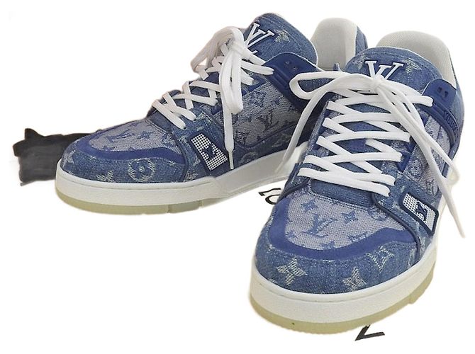 Denim Trainer Sneakers von Louis Vuitton Blau